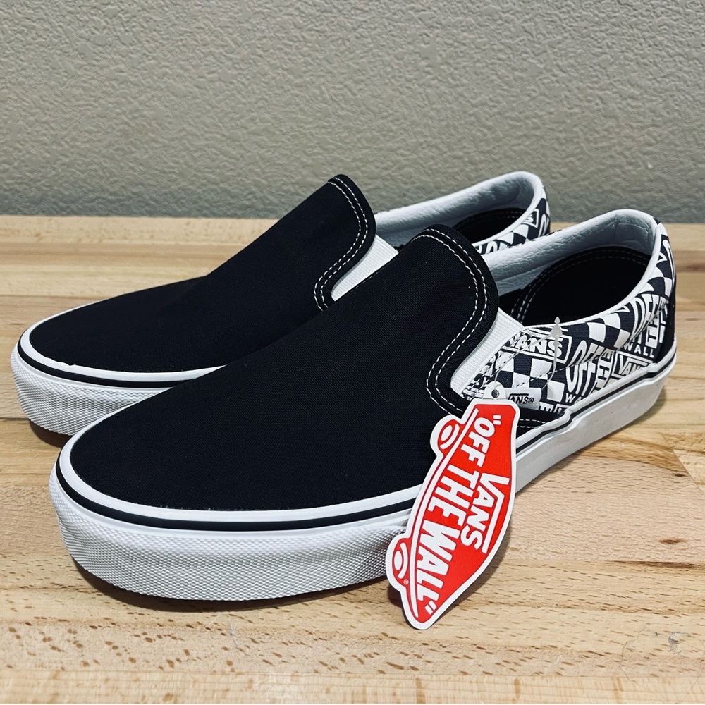 Vans Men's Classic Off the Wall Black/Asphalt Slip On Shoes - Mens 9.5 NWB